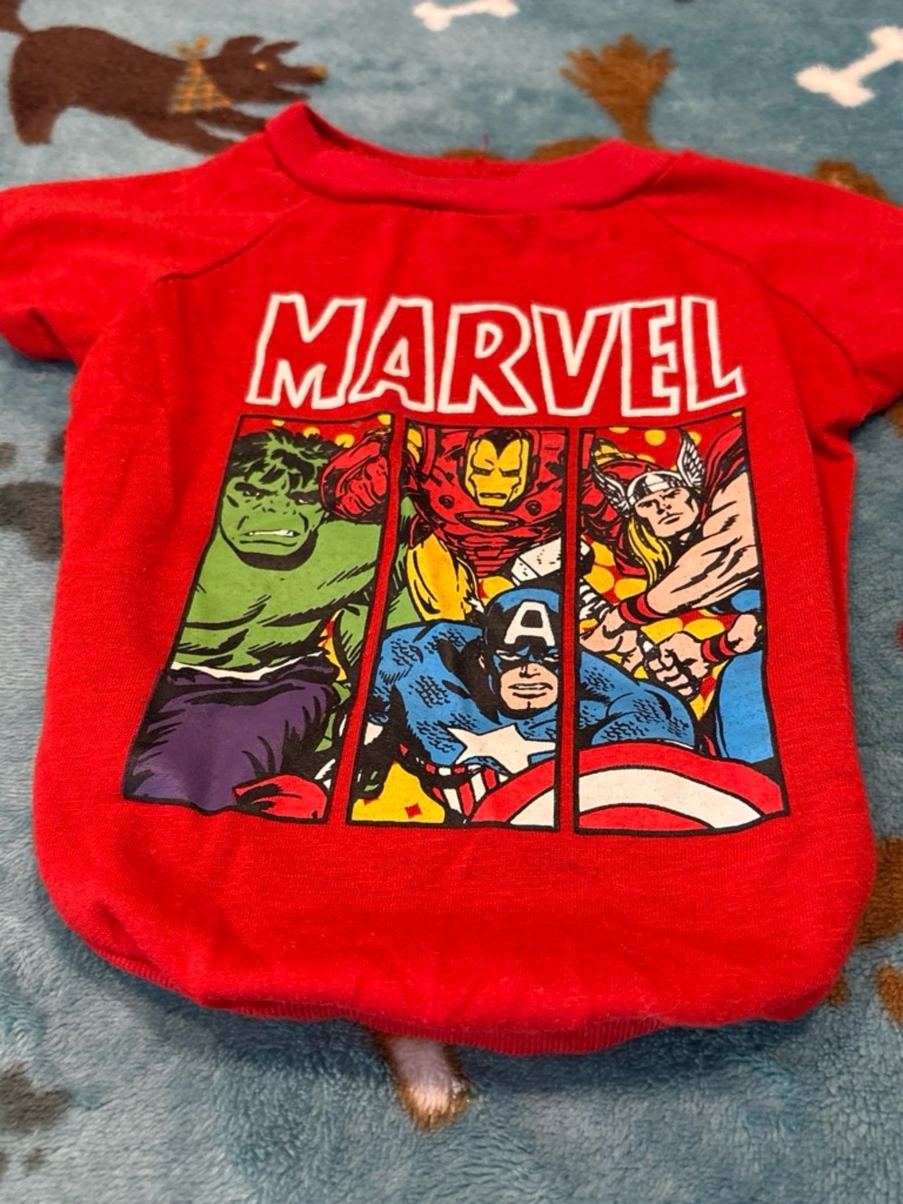 Marvel Red Kids Superhero Shirt with Hulk, Iron Man, Captain America & Thor Art
